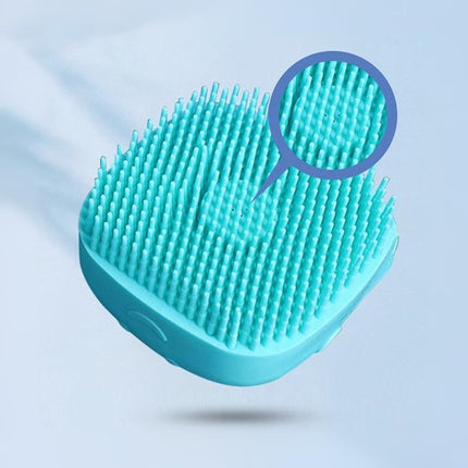 Pet Scrubber Bath Brush Shampoo Dispenser With Soft Silicone Bristles