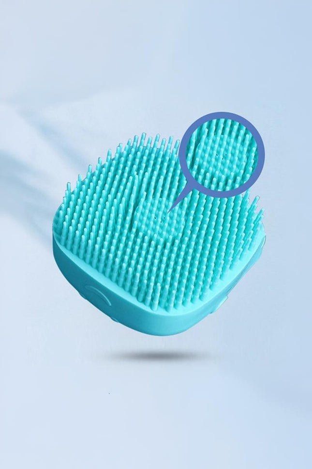 Pet Scrubber Bath Brush Shampoo Dispenser With Soft Silicone Bristles