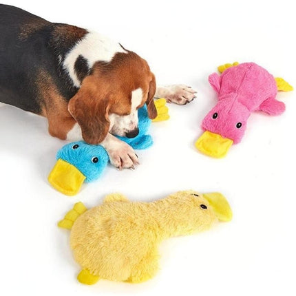 Pet Calming Crinkle Squeaky Duck Toy for Fetch and Chew