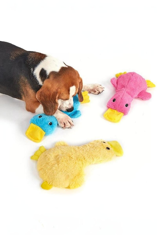 Pet Calming Crinkle Squeaky Duck Toy for Fetch and Chew