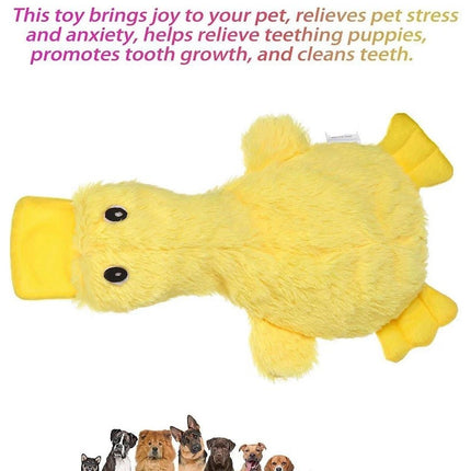 Pet Calming Crinkle Squeaky Duck Toy for Fetch and Chew