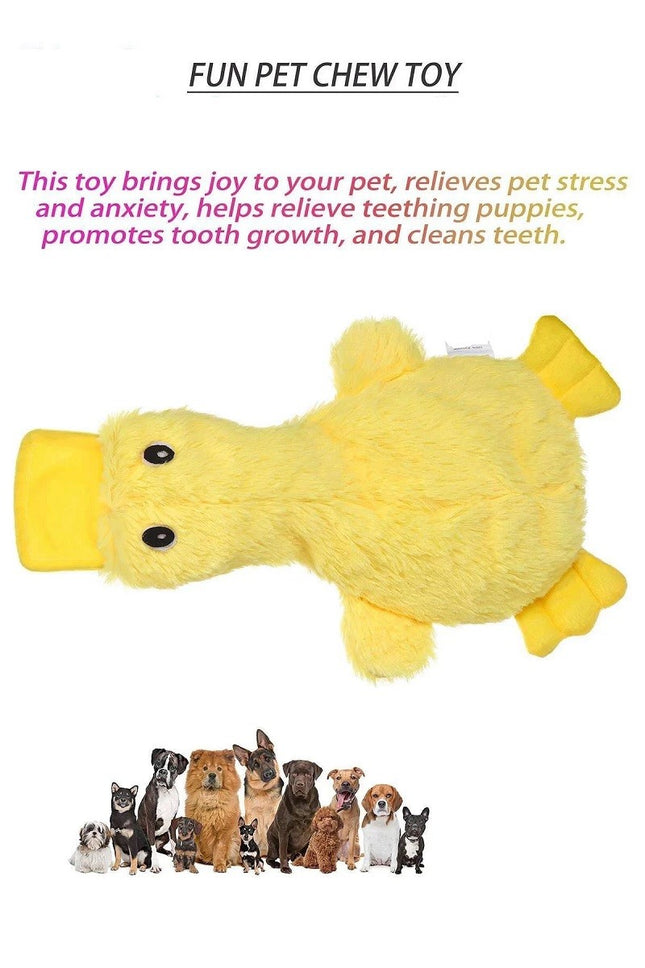 Pet Calming Crinkle Squeaky Duck Toy for Fetch and Chew