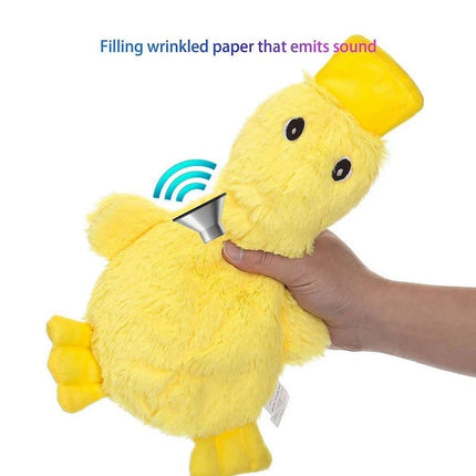 Pet Calming Crinkle Squeaky Duck Toy for Fetch and Chew