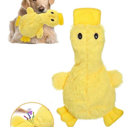 Pet Calming Crinkle Squeaky Duck Toy for Fetch and Chew