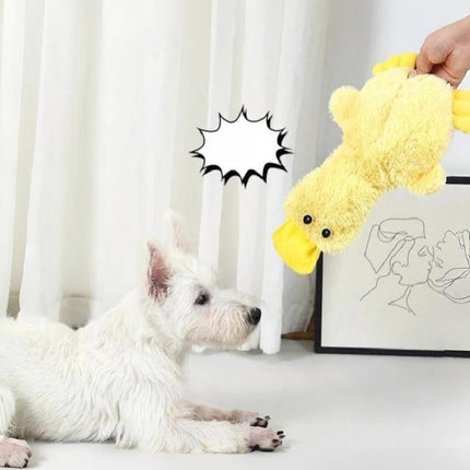 Pet Calming Crinkle Squeaky Duck Toy for Fetch and Chew
