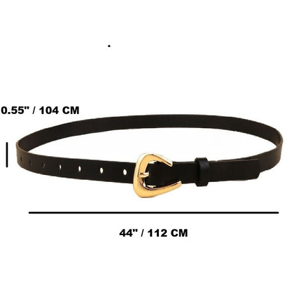 Teardrop Buckle Adjustable Belt With Gold Accent 44 Inch