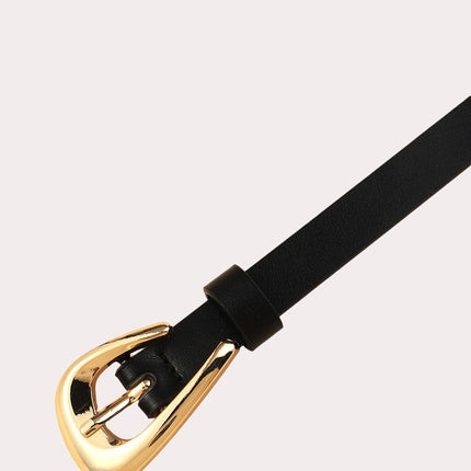 Teardrop Buckle Adjustable Belt With Gold Accent 44 Inch