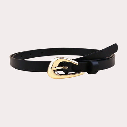 Teardrop Buckle Adjustable Belt With Gold Accent 44 Inch