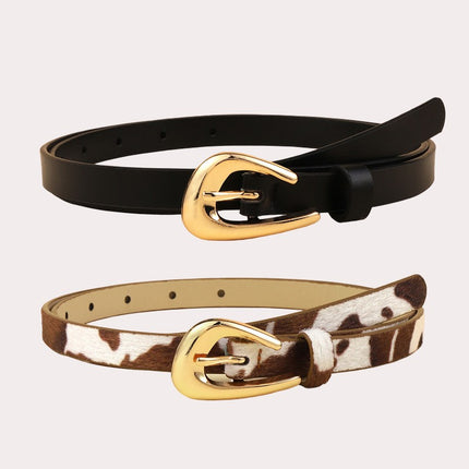 Teardrop Buckle Adjustable Belt With Gold Accent 44 Inch