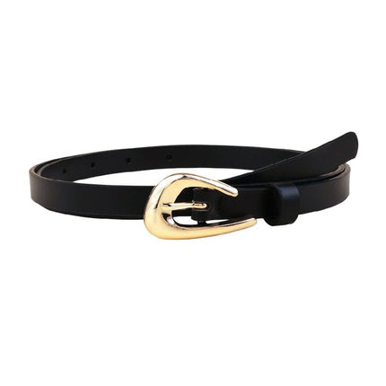 Teardrop Buckle Adjustable Belt With Gold Accent 44 Inch