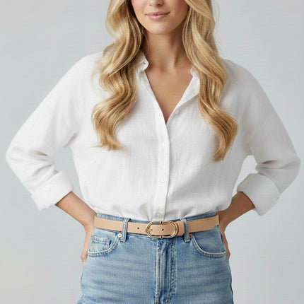 Double Ring Pin Buckle Fashion Belt For Men And Women Casual Belt