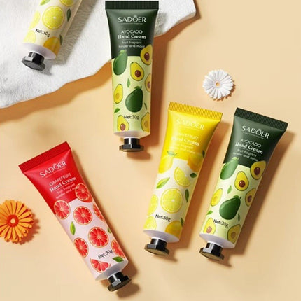Fruit Extract Hand Cream Set Of 5 Avocado Grapefruit Lemon Non Greasy