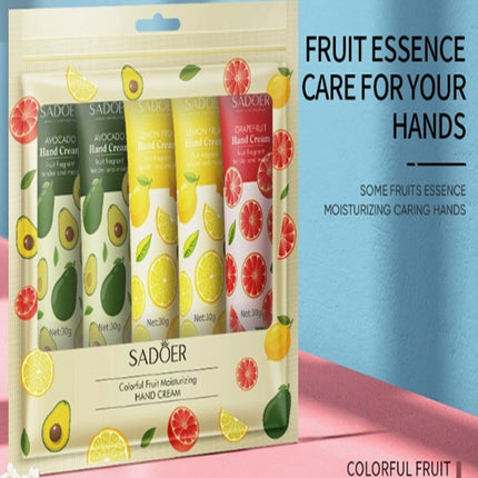 Fruit Extract Hand Cream Set Of 5 Avocado Grapefruit Lemon Non Greasy