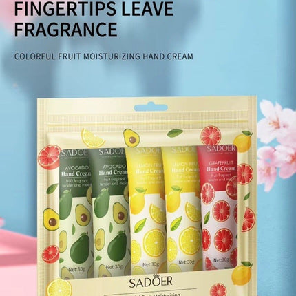 Fruit Extract Hand Cream Set Of 5 Avocado Grapefruit Lemon Non Greasy