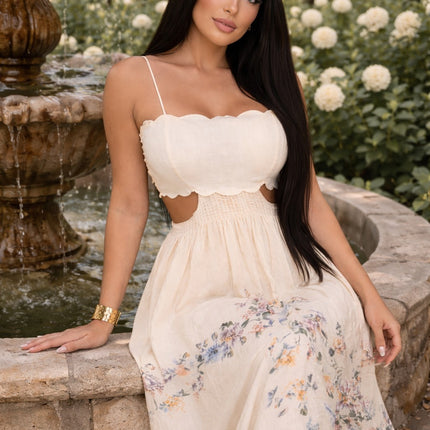 Aurelia Linen Maxi Dress Breathable Flowing Silhouette for Warm Weather