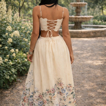 Aurelia Linen Maxi Dress Breathable Flowing Silhouette for Warm Weather