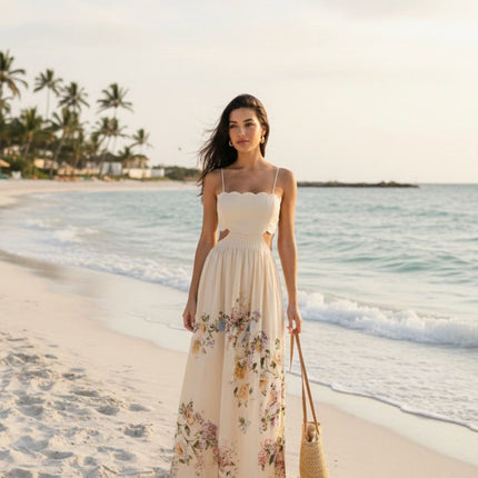 Aurelia Linen Maxi Dress Breathable Flowing Silhouette for Warm Weather