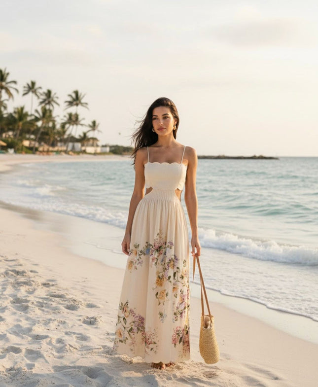 Aurelia Linen Maxi Dress Breathable Flowing Silhouette for Warm Weather