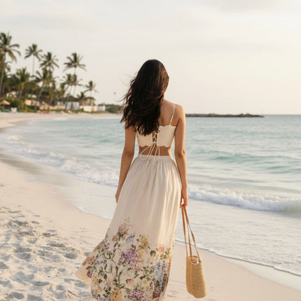 Aurelia Linen Maxi Dress Breathable Flowing Silhouette for Warm Weather