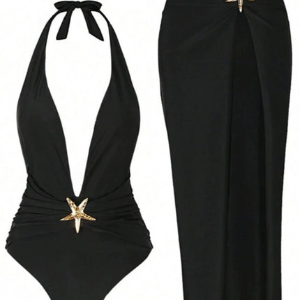 Sexy Solid Color One Piece Bikini Swimsuit For Women