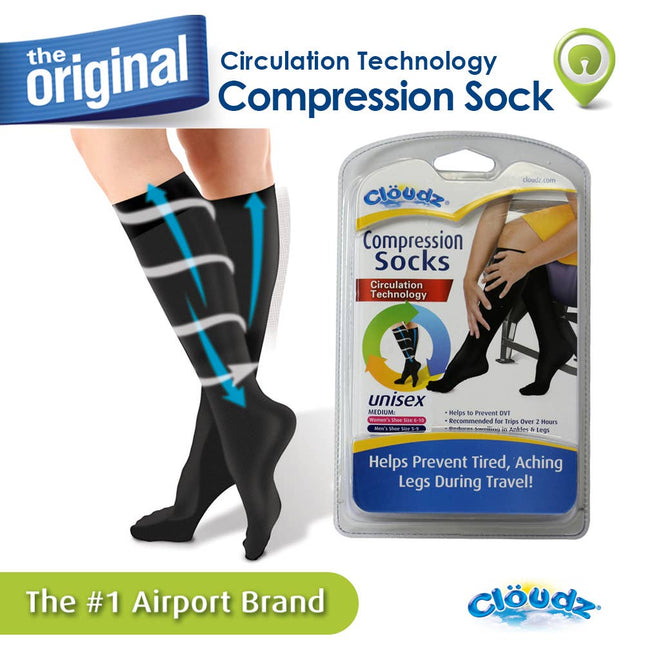 Cloudz Travel Compression Flight Socks Unisex Medium