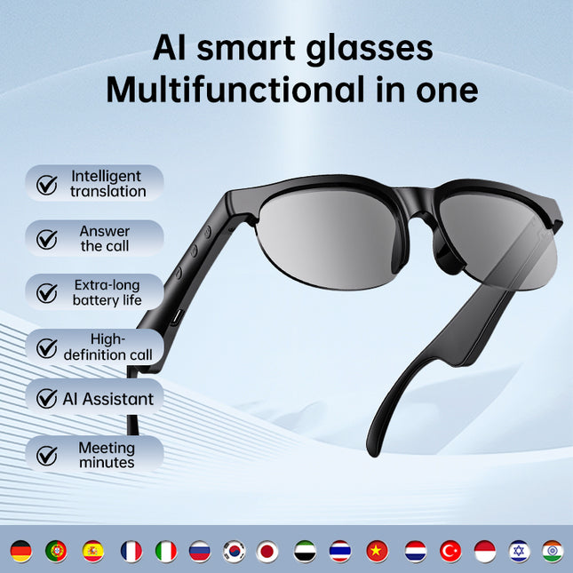 XG88 Pro IPX5 Waterproof AI Translator Smart Sunglasses Outdoor Sports Bluetooth