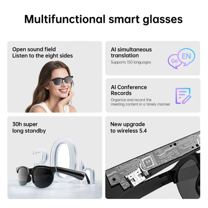 XG88 Pro IPX5 Waterproof AI Translator Smart Sunglasses Outdoor Sports Bluetooth