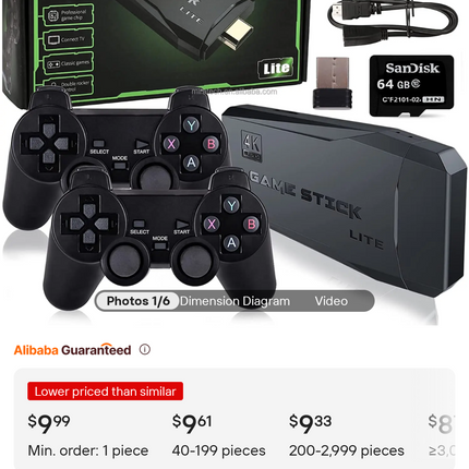 M8 Retro HD 4K TV Game Stick With 20000 Preloaded Games And Wireless Controllers