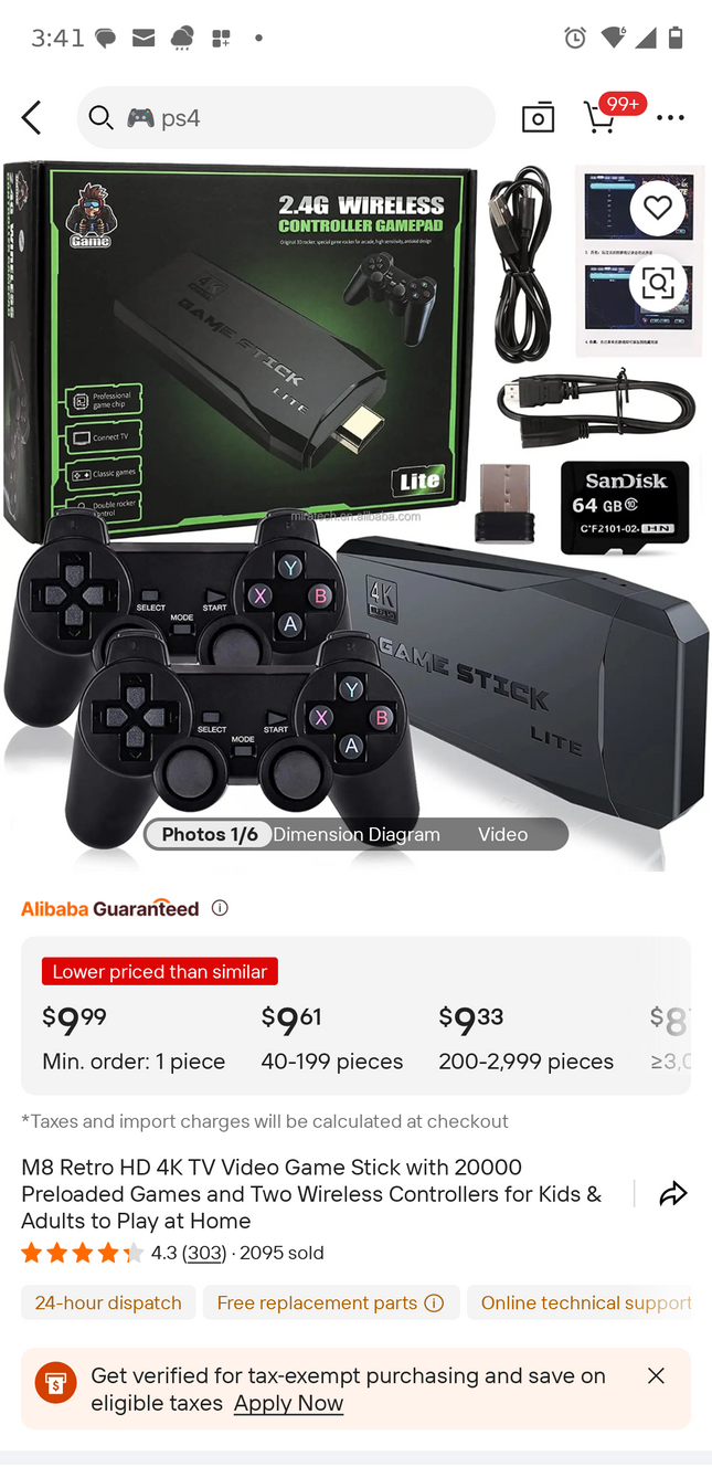 M8 Retro HD 4K TV Game Stick With 20000 Preloaded Games And Wireless Controllers