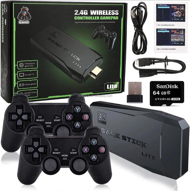 M8 Retro HD 4K TV Game Stick With 20000 Preloaded Games And Wireless Controllers