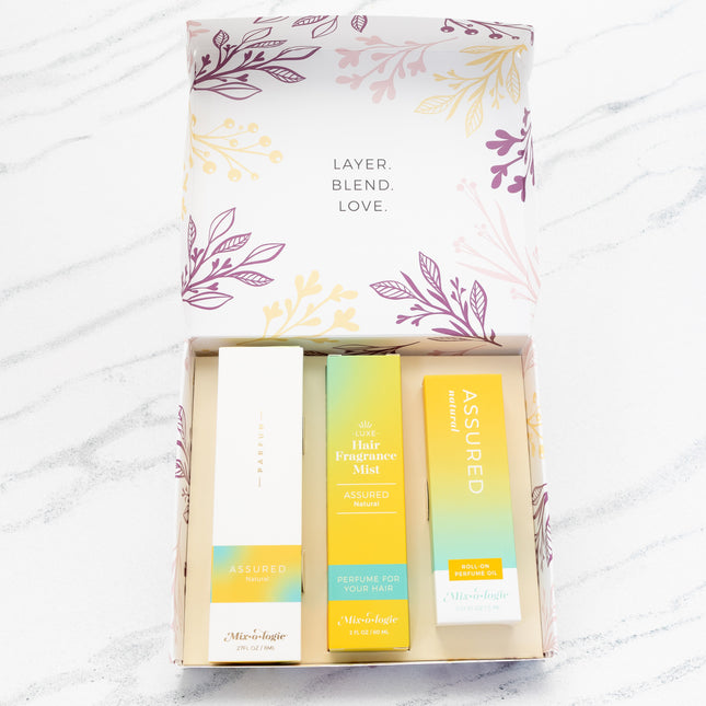 Perfume Gift Set Trio Party Pack With Rollerball Oil Parfum Spray And Hair Mist